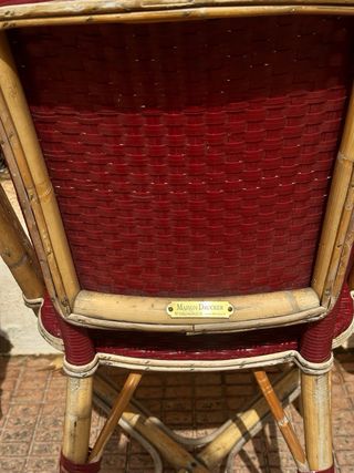 Pack de 4 Sillas Rattan Rojas Terraza Jardín