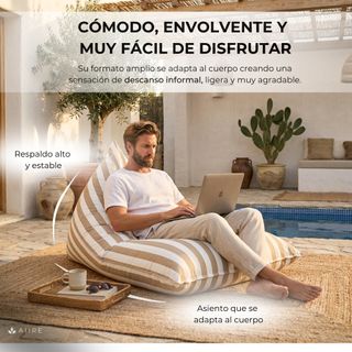 Puff Exterior XXL - Resistente al Agua y Rayos UV