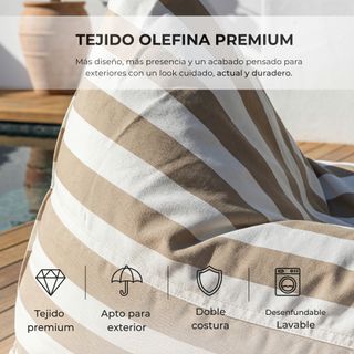 Puff Exterior XXL - Resistente al Agua y Rayos UV