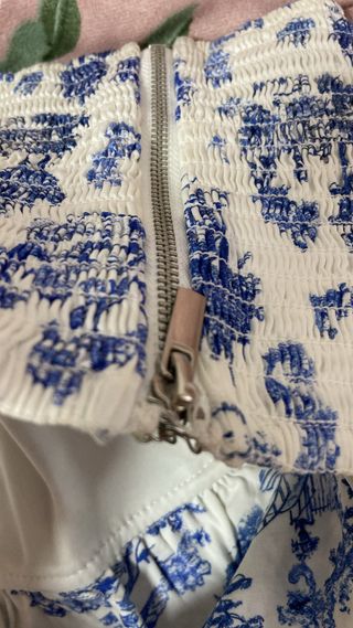 Top Corsé Estampado Azul y Blanco