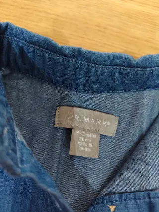 Vestido vaquero niña manga larga