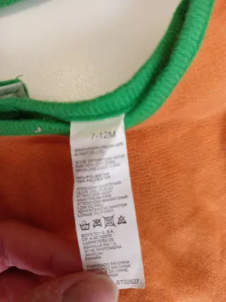 Disfraz dragón bebé verde y naranja