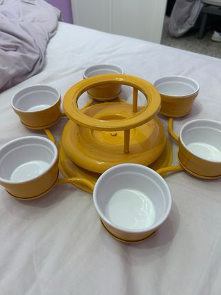 Set Fondue Metal y Madera