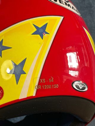 Casco Integral Vemar XS-54 Rojo y Amarillo