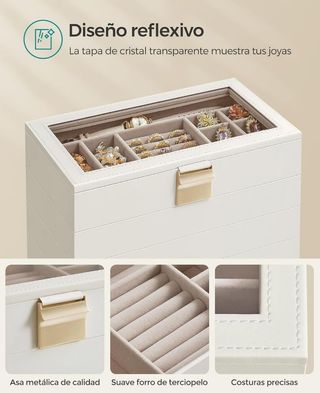 Joyero 6 Capas Cristal SONGMICS GISELLA JBC195W01