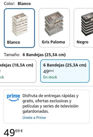 Joyero 6 Capas Cristal SONGMICS GISELLA JBC195W01