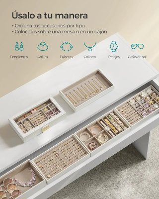 Joyero 6 Capas Cristal SONGMICS GISELLA JBC195W01