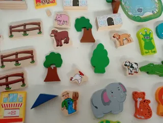 Juego de madera granja y animales