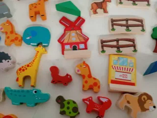 Juego de madera granja y animales