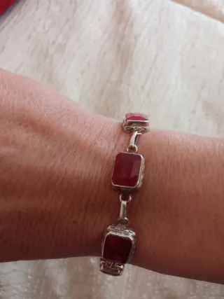 Pulsera Plata Raíz de Rubí