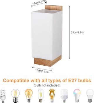 Aplique de pared madera y cristal E27