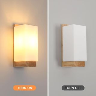 Aplique de pared madera y cristal E27