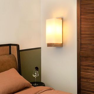 Aplique de pared madera y cristal E27