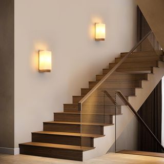 Aplique de pared madera y cristal E27