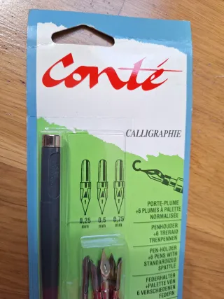 Set Caligrafía Conté Plumas y Portaplumillas