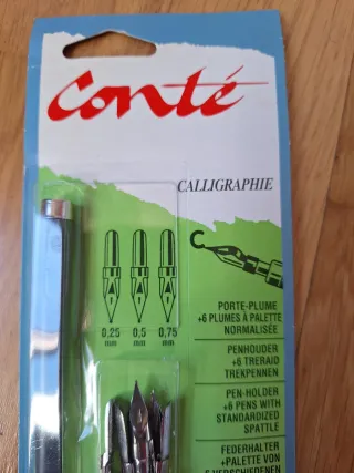 Set Caligrafía Conté Plumas y Portaplumillas