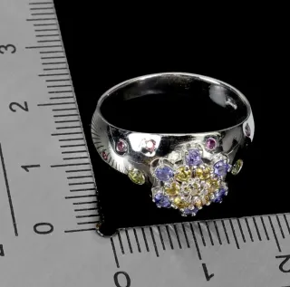 Anello Argento 925 con Pietre Naturali Multicolor