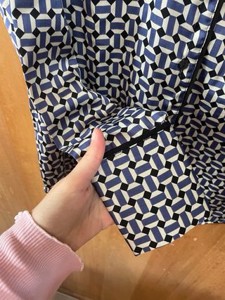 Camicia fantasia geometrica blu taglia S