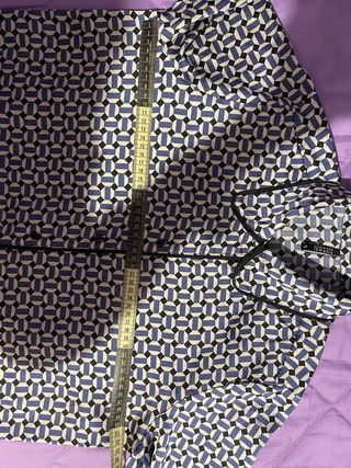 Camicia fantasia geometrica blu taglia S