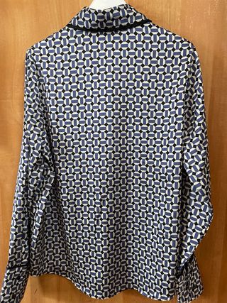 Camicia fantasia geometrica blu taglia S