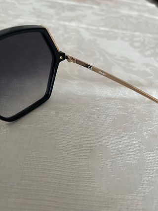 Óculos de Sol Tous Hexagonais Preto e Dourado