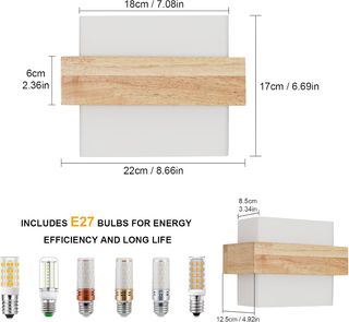 Lámpara de pared madera 3000-6500 K