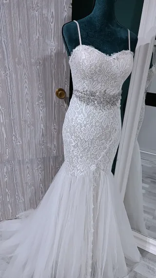Vestido de Novia Sirena Encaje Blanco