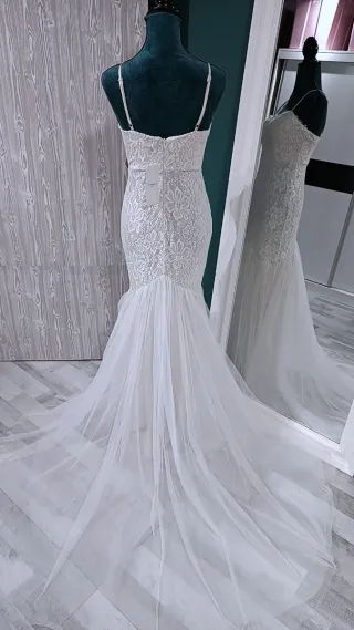 Vestido de Novia Sirena Encaje Blanco
