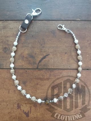 Catena portafoglio teschio beige marrone