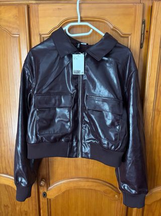 Chaqueta Bomber efecto piel XL