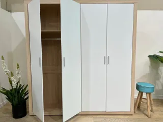 Armario 160cm Blanco y Marrón