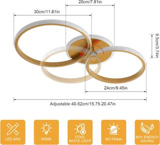 Lámpara Techo LED Moderna Oro Blanco