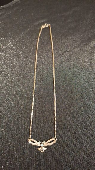 Collar Lazo Plata con Piedras Azules