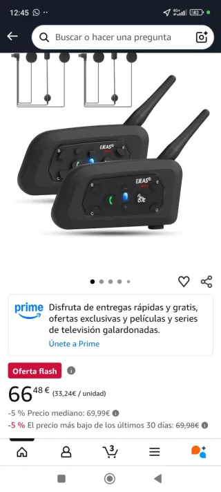 EJEAS V6 Pro+ Intercomunicador Moto Bluetooth