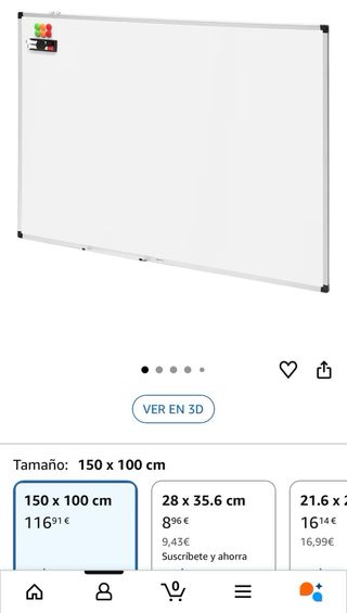 Pizarra blanca magnética con bandeja
