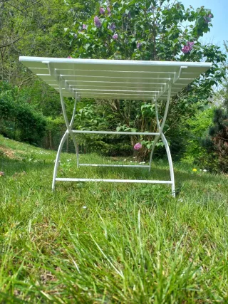 Tavolino Giardino Vintage Bianco Legno