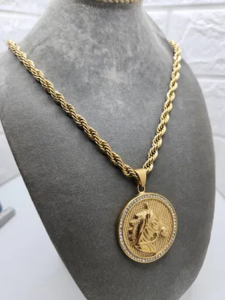 Colgante Acero Quirúrgico Chapado Oro Caballo