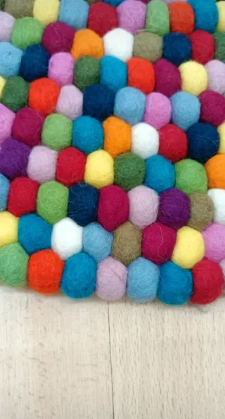 Alfombra redonda lana hecha a mano Nepal