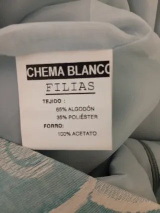 Vestido azul y blanco con círculos M Chema Blanco