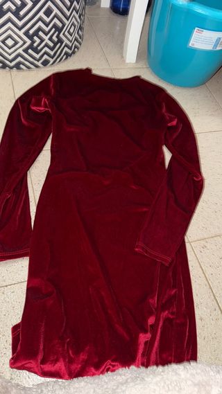 Vestido Terciopelo Rojo Ajustado