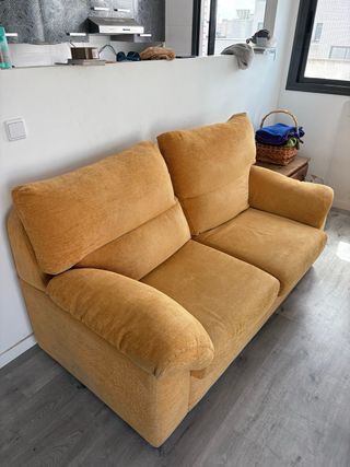 Sofá Cama Tela Naranja/Amarillo
