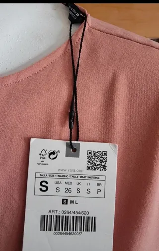 Mono Zara largo Mujer Rosa Talla S nuevo