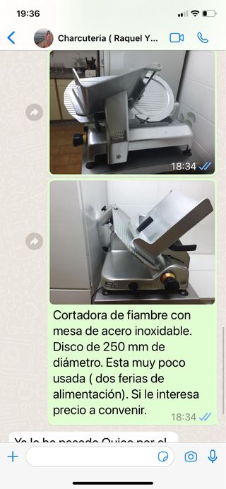 Cortadora de fiambre acero inoxidable