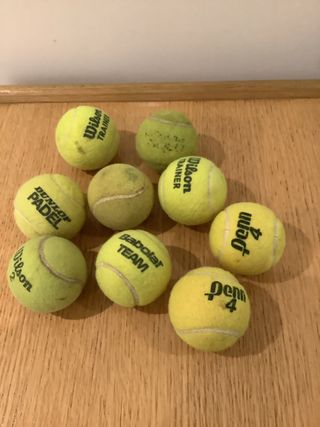 Lote de 9 pelotas de tenis