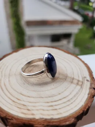 Anillo Plata y Piedra Lapislázuli Ovalada