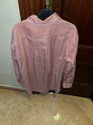 Camisa Polo Ralph Lauren Rayas Rojas Talla S