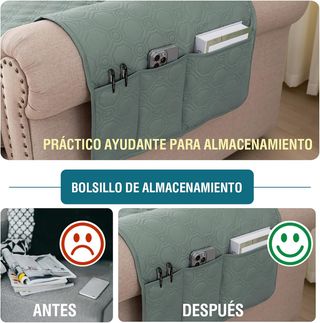 Funda sofá chaise longue BellaHills verde