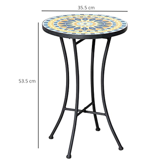 Tavolino da Giardino in Metallo con Piano d'Appogg