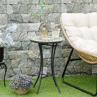 Tavolino da Giardino in Metallo con Piano d'Appogg