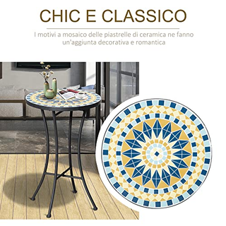 Tavolino da Giardino in Metallo con Piano d'Appogg